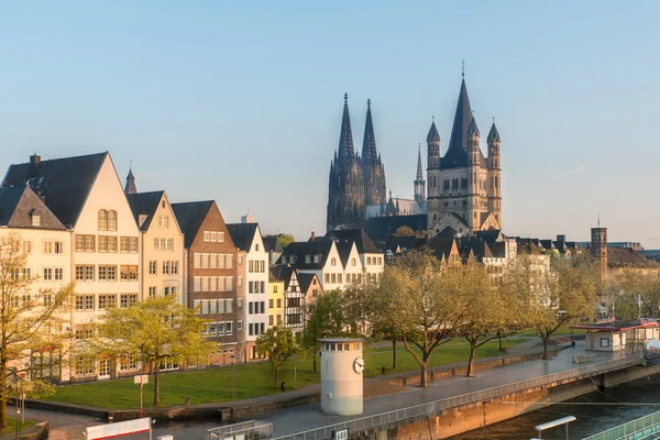 Cologne, Germany aerial view over the Rhine River. — Stock Photo, Image