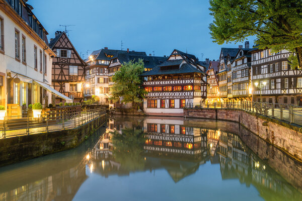 Исторический район Фат-Франс в центре Страсбурга, Франция
