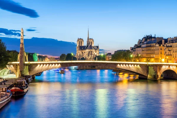Notre Dame de Paris katedrális a naplemente. Paris, Franciaország — Stock Fotó