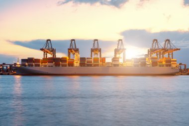 İthalat, ihracat, lojistik kavramı - Rotterdam konteyner kargo te