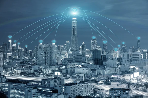 Teknoloji, ağ ve Conection kavramı - Wifi ağa bağlanmak — Stok fotoğraf