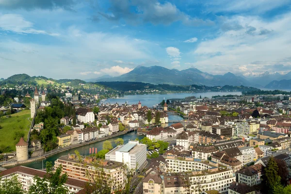 Luzern, Schweiz. Luftaufnahme der Luzerner Altstadt — Stockfoto