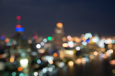 Bangkok cityscape, alacakaranlık zamanı, bulanık fotoğraf bokeh