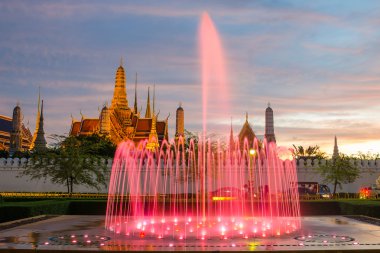 gece lambası landmark sanam luang, bangkok, thaila, Çeşme
