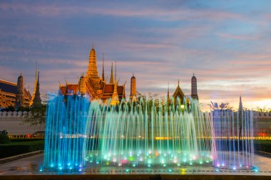 gece lambası landmark sanam luang, bangkok, thaila, Çeşme