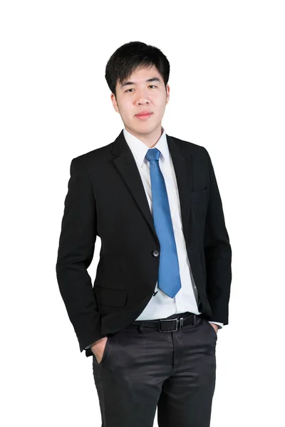 Joven hombre de negocios asiático aislado sobre fondo blanco (Recorte — Foto de Stock