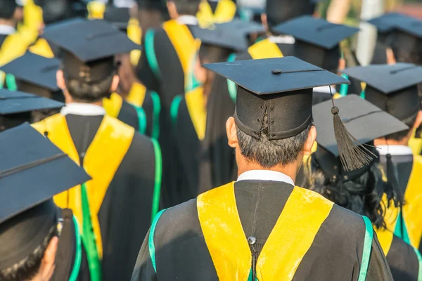 Back of graduates during commencement — Stock Photo, Image