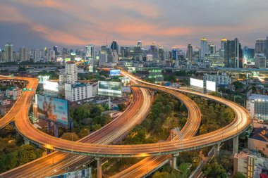 Bangkok Otoyolu ve Otoyol Üst Manzarası, Tayland