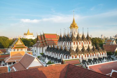 WAT ratchanaddaram ve loha prasat metal Sarayı Bangkok, Tayland