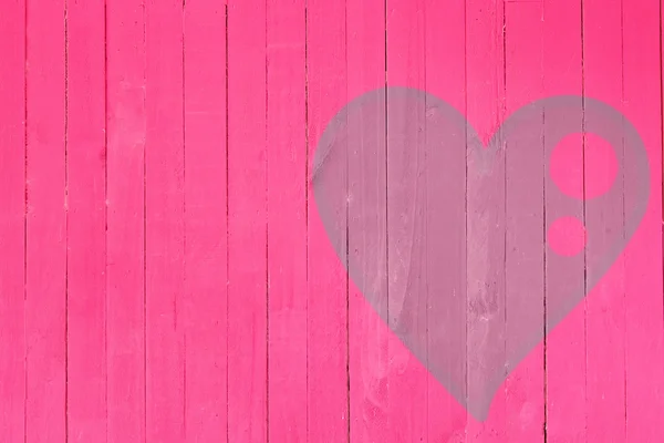 Wood wall graffiti heart, valentines day background — Stock Photo, Image