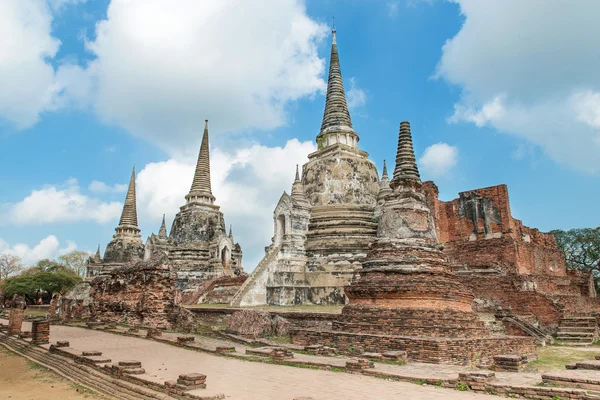 Oude tempel architectuur, Wat Phra si sanphet in Ayutthaya, Thai — Stockfoto
