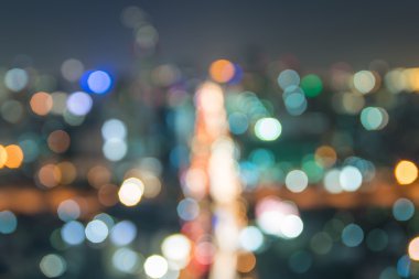 Bangkok cityscape, alacakaranlık zamanı, bulanık fotoğraf bokeh