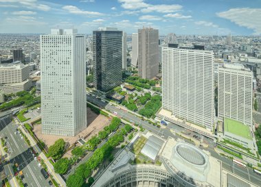 Tokyo gökdelen kulede finans bölgesine, tokyo city, Japonya