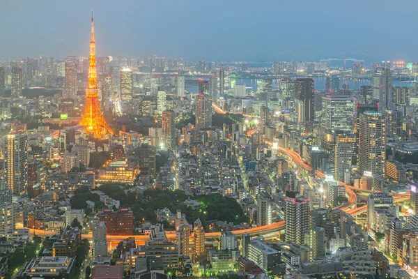 Tokyo tower at night in Tokyo, Japan — стокове фото