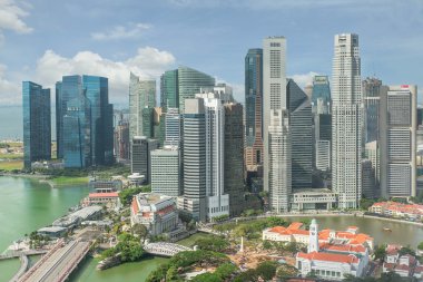 Singapur manzarası. Singapur iş bölgesi.
