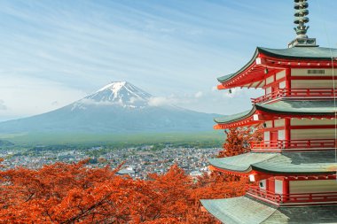 Mt. Fuji with fall colors in Japan. clipart