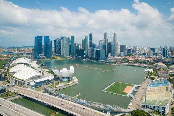 Vista aérea de Singapura no centro da cidade — Fotografia de Stock