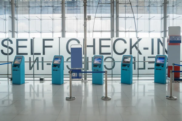 Self check-in kiosks in airport