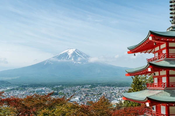 Mt. Fuji com cores de outono no japão . — Fotografia de Stock
