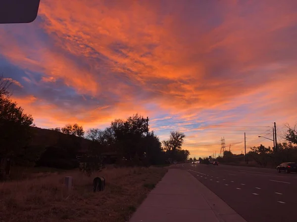 Κόκκινο Τοπίο Ανατολή Φθινόπωρο Στο Golden Colorado Ηπα — Φωτογραφία Αρχείου