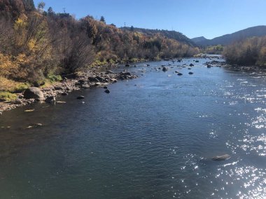 river landscape in fall in Durango, Colorado, USA clipart