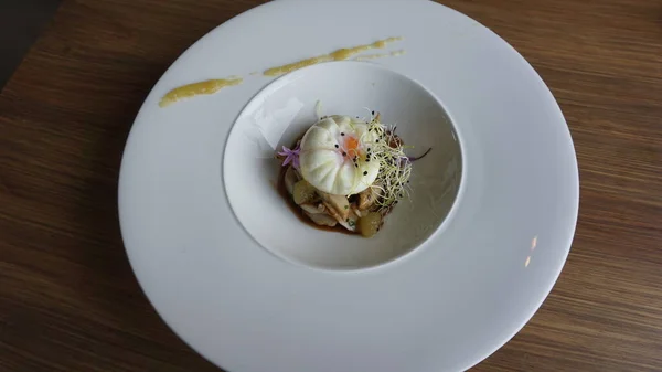 Gegrillte Pilze Mit Bei Niedriger Temperatur Einem Restaurant Baskenland Spanien — Stockfoto