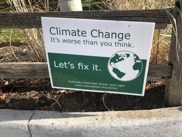 Golden Colorado Amerika Serikat Oktober 2020 Papan Iklan Perubahan Iklim — Stok Foto