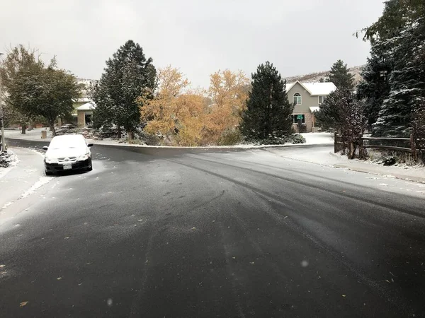 Golden Colorado Estados Unidos Outubro 2020 Primeiras Paisagens Nevadas Golden — Fotografia de Stock