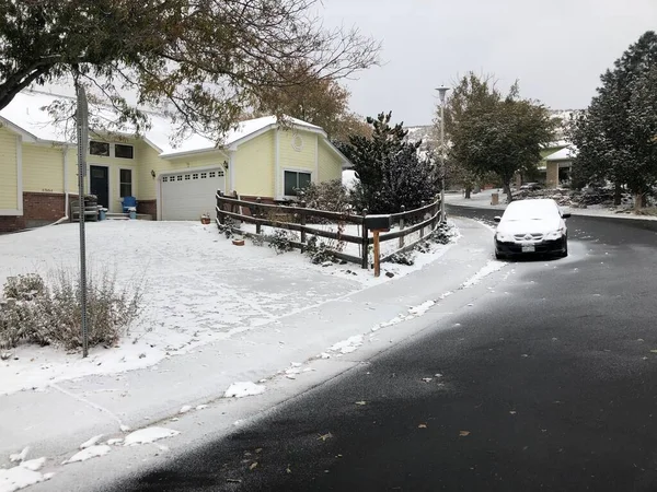 Golden Colorado Usa Oktober 2020 Första Snöiga Landskap Golden Colorado — Stockfoto