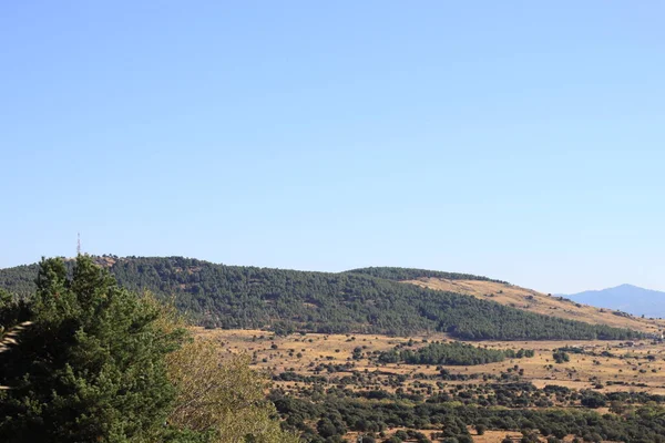 Paysage Rural Arbres Montagnes Dans Sierra Madrid Communauté Madrid Espagne — Photo