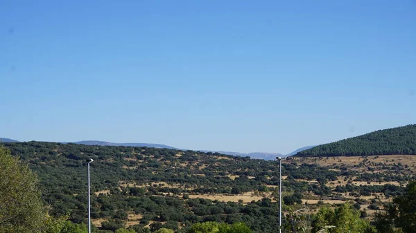 Krajina Pohoří Sierra Madrid Jednoho Letního Rána — Stock fotografie