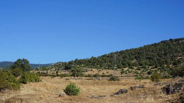 Krajina Pohoří Sierra Madrid Jednoho Letního Rána — Stock fotografie