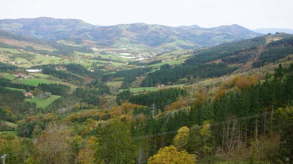 Paisagem Montanhas Árvores Outono País Basco Espanha — Fotografia de Stock