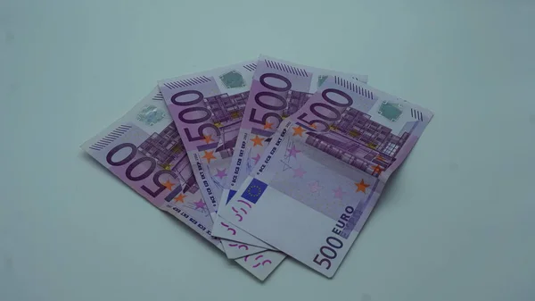 Rendering Stapel Van Vijfhonderd Eurobankbiljetten Geïsoleerd Witte Achtergrond — Stockfoto