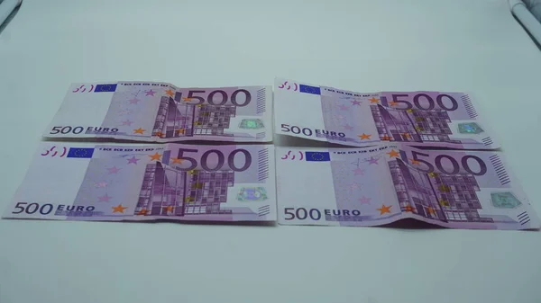 Rendering Zásobník Pěti Set Eurobankovek Izolované Bílém Pozadí — Stock fotografie
