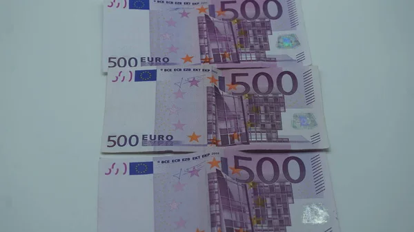 Rendering Stack Five Hundred Euro Banknotes Isolated White Background — Stock Photo, Image