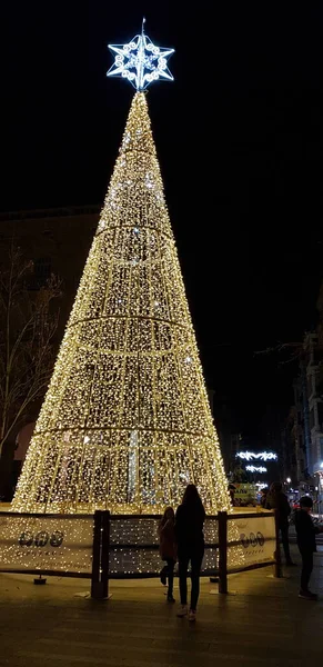 Donostia San Sebastian Pais Vasco Španělsko Prosinec 2019 Vánoční Osvětlení — Stock fotografie