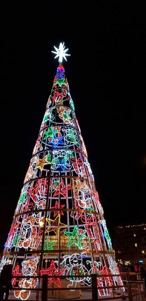 Donostia San Sebastian Pais Vasco Španělsko Prosinec 2019 Vánoční Osvětlení — Stock fotografie