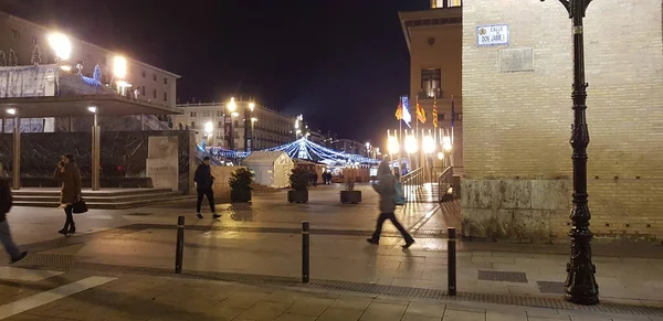 Zaragoza Spanya Aralık 2019 Zaragoza Noel Pazarı — Stok fotoğraf