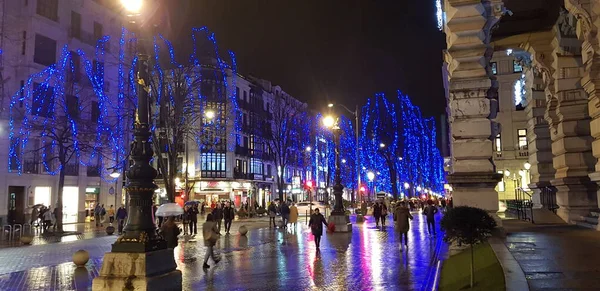 Donostia San Sebastian Pais Vasco Španělsko Prosinec 2019 Vánoční Osvětlení — Stock fotografie