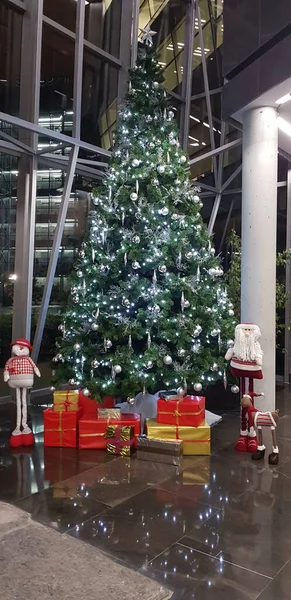 Madrid Espagne Décembre 2019 Sapin Noël Avec Lumières Décorations Décoration — Photo