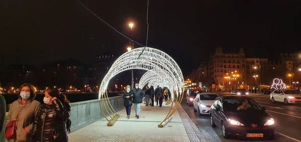 Donostia San Sebastian Pais Vasco España Noviembre 2020 Personas Caminando — Foto de Stock