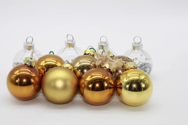 Elegant Christmas Balls White Background Christmas Decoration New Year Christmas — Stock Photo, Image