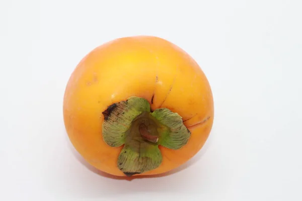 Persimmon Fruit Isolé Sur Fond Blanc Concept Alimentation Saine Alimentation — Photo