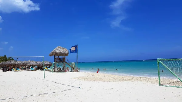Praia Punta Cana República Dominicana Agosto 2019 Posto Salva Vidas — Fotografia de Stock