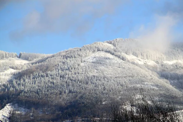 Snöiga Berg Gipuzkoa Baskien Den Januari 2021 — Stockfoto