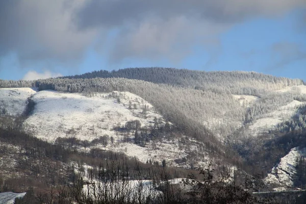 Montagne Innevate Gipuzkoa Nei Paesi Baschi Gennaio 2021 — Foto Stock