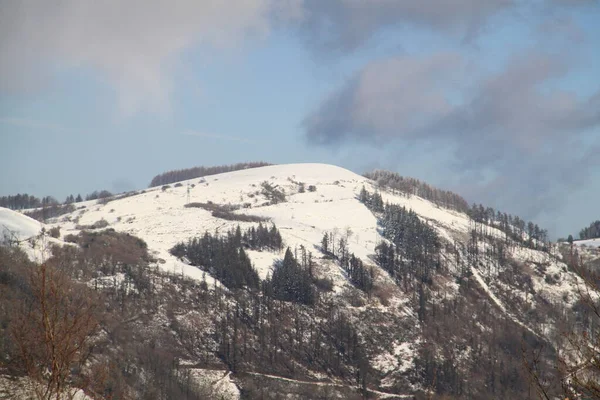 Snöiga Berg Gipuzkoa Baskien Den Januari 2021 — Stockfoto