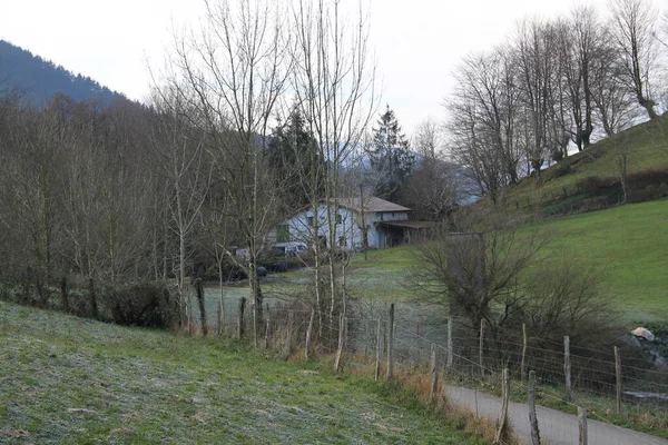 Paisaje Montaña Monte Adarra País Vasco Día Invierno Frío Soleado —  Fotos de Stock