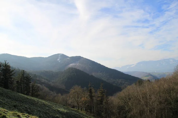 Гірський Краєвид Горі Адарра Країні Басків Холодний Сонячний Зимовий День — стокове фото